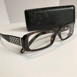 Versace 3107-B Crystal Tortoise Eyeglass Frames 52-16-135 Italy